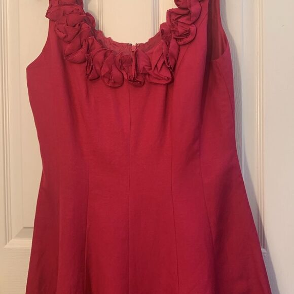 JESSICA HOWARD SLEEVELESS DRESS FIT AND FLARE WITH FABRIC FLOWERS AT SCOOP NECK - Picture 11 of 12